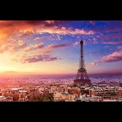 Eiffel Tower during a sunset